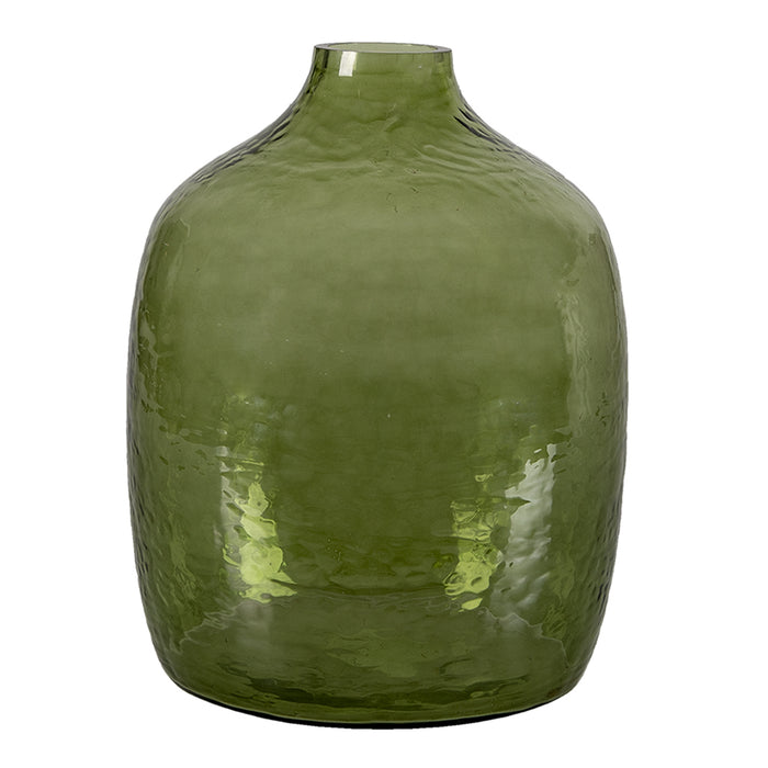 Clayre & Eef Vaas Ø 30*23 cm Groen Glas Glazen Vaas Decoratie Vaas