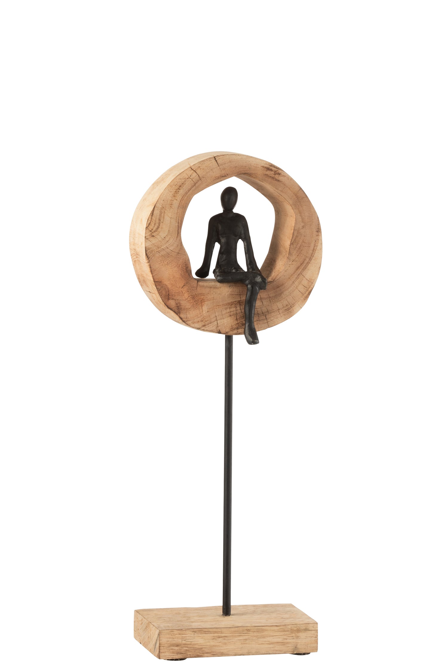 J-Line Beeld Figuur Ring Hoog Zwart Bruin