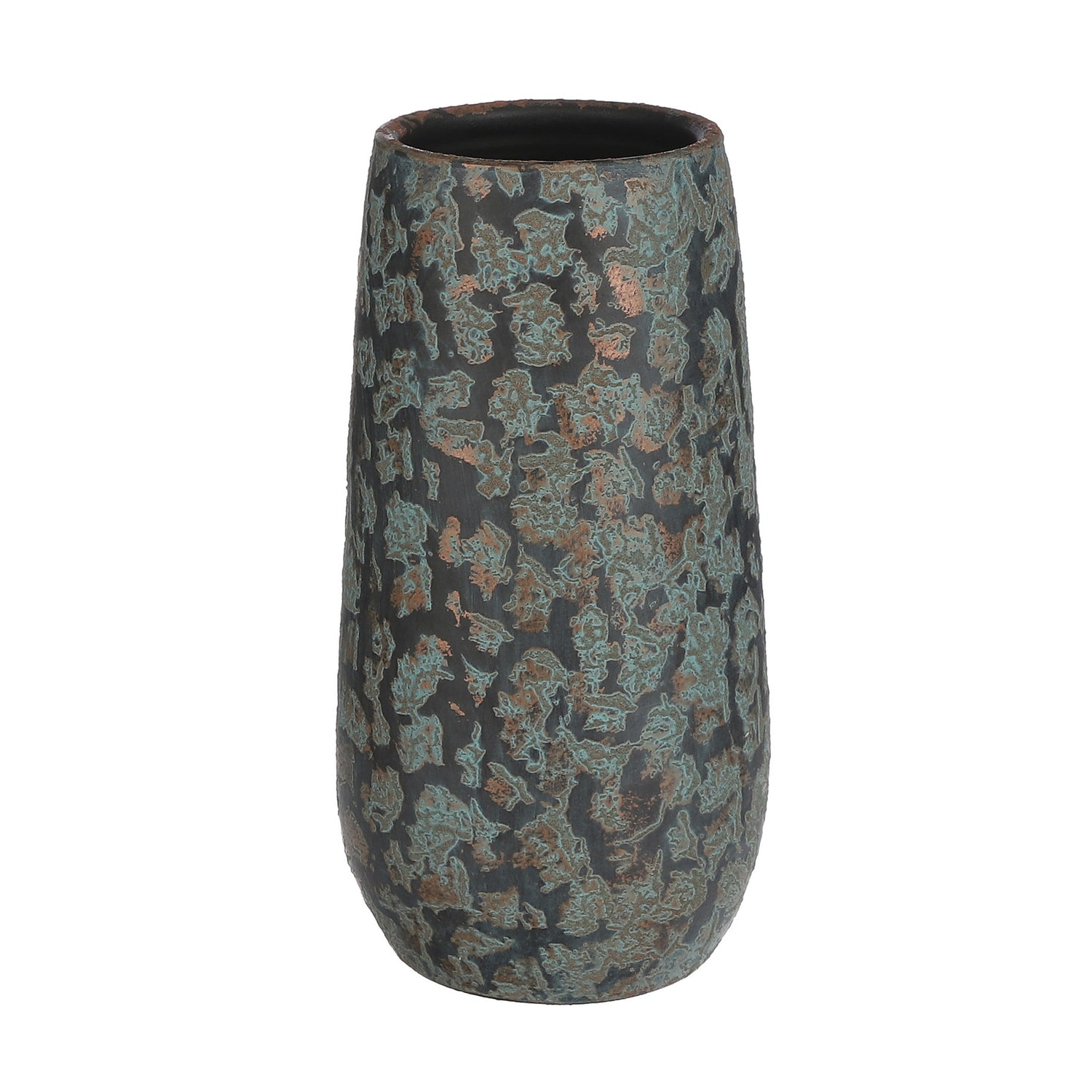 Mica Decorations Vaas - groen|koper - 35 x 17 cm - keramiek