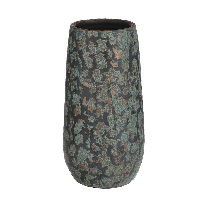 Mica Decorations Vaas - groen|koper - 35 x 17 cm - keramiek