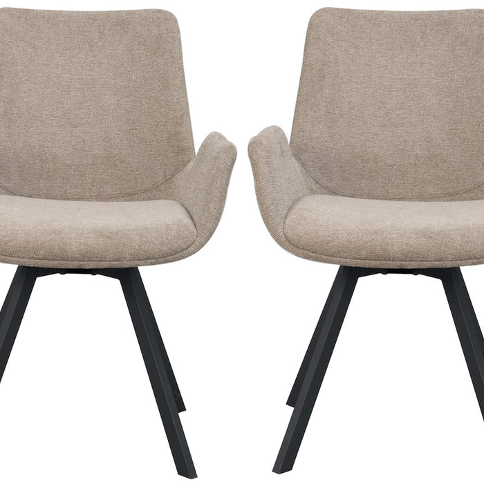 Rowico Norwell Draaibare Eetkamerstoel - Set Van 2 - Beige Stof