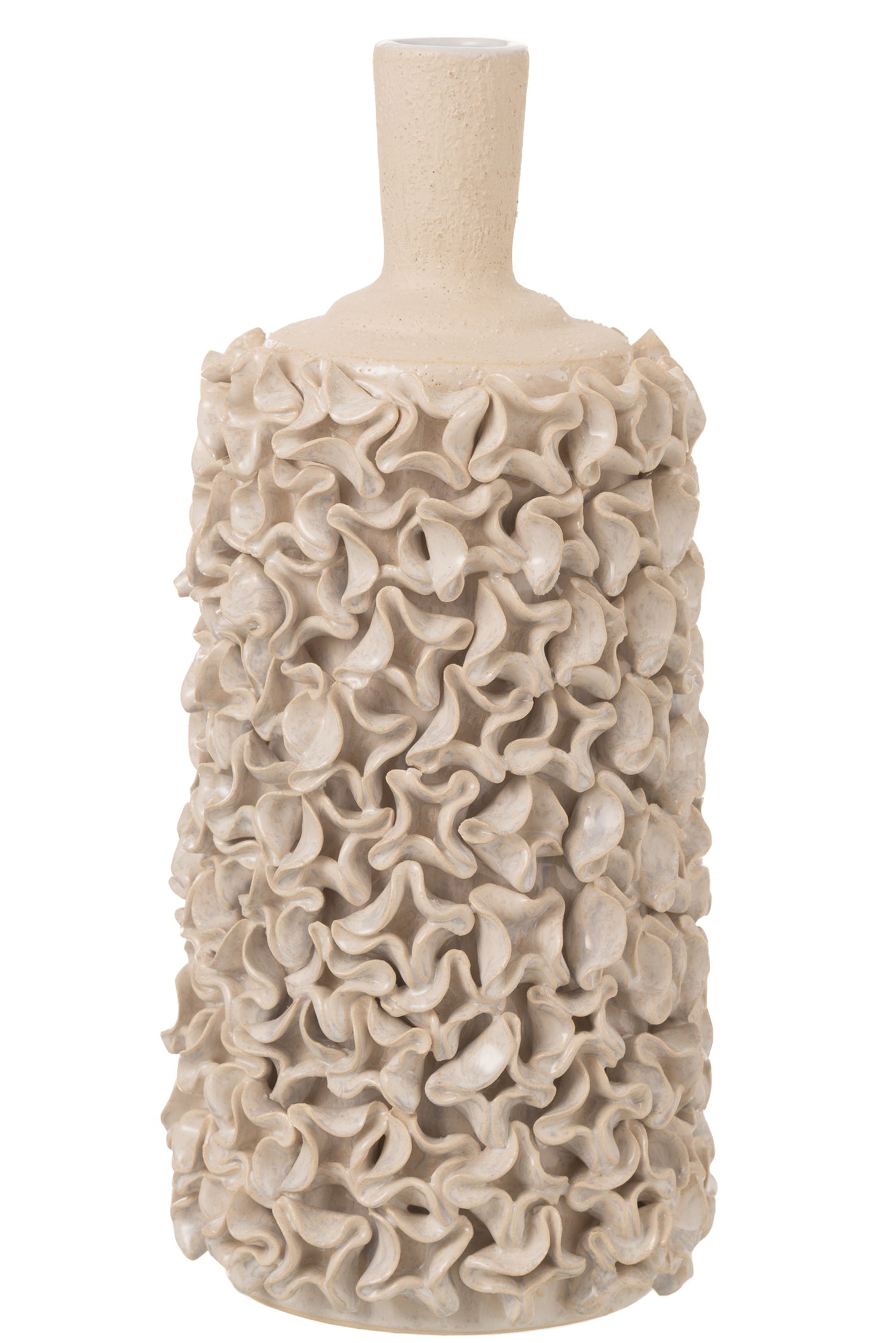 J-Line Vaas Crepon Keramiek Beige