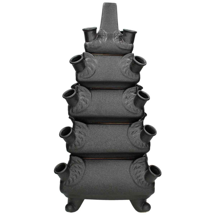 SVJ Home Decorations Vasa Vaas - H56,5 x Ø28,5 cm - Aardewerk - Zwart