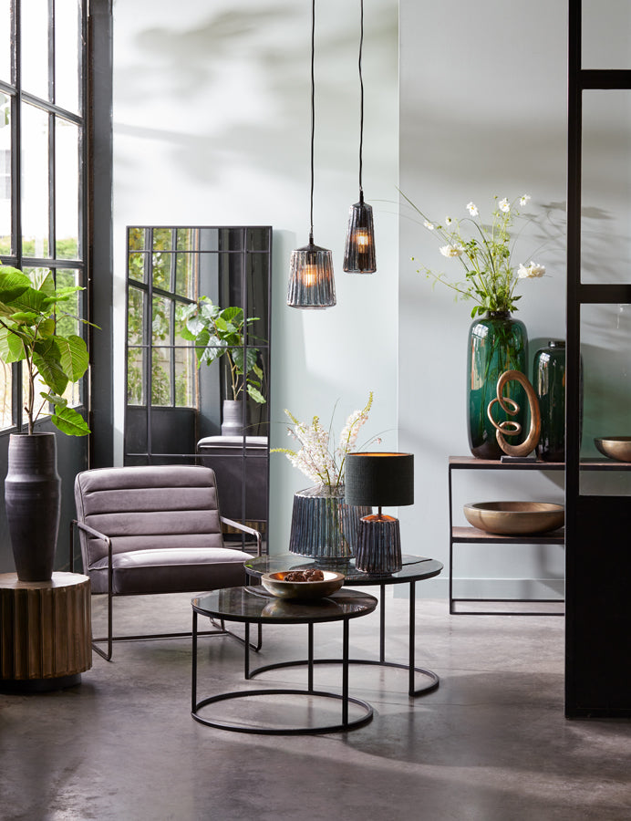 Light & Living Light&living Vaas Ø37x33 cm REMY smoke glas