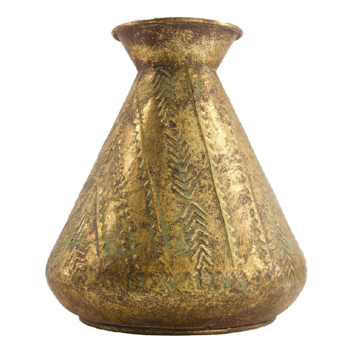 Dijk Natural Collections-Vaas metaal-Goud-27x29