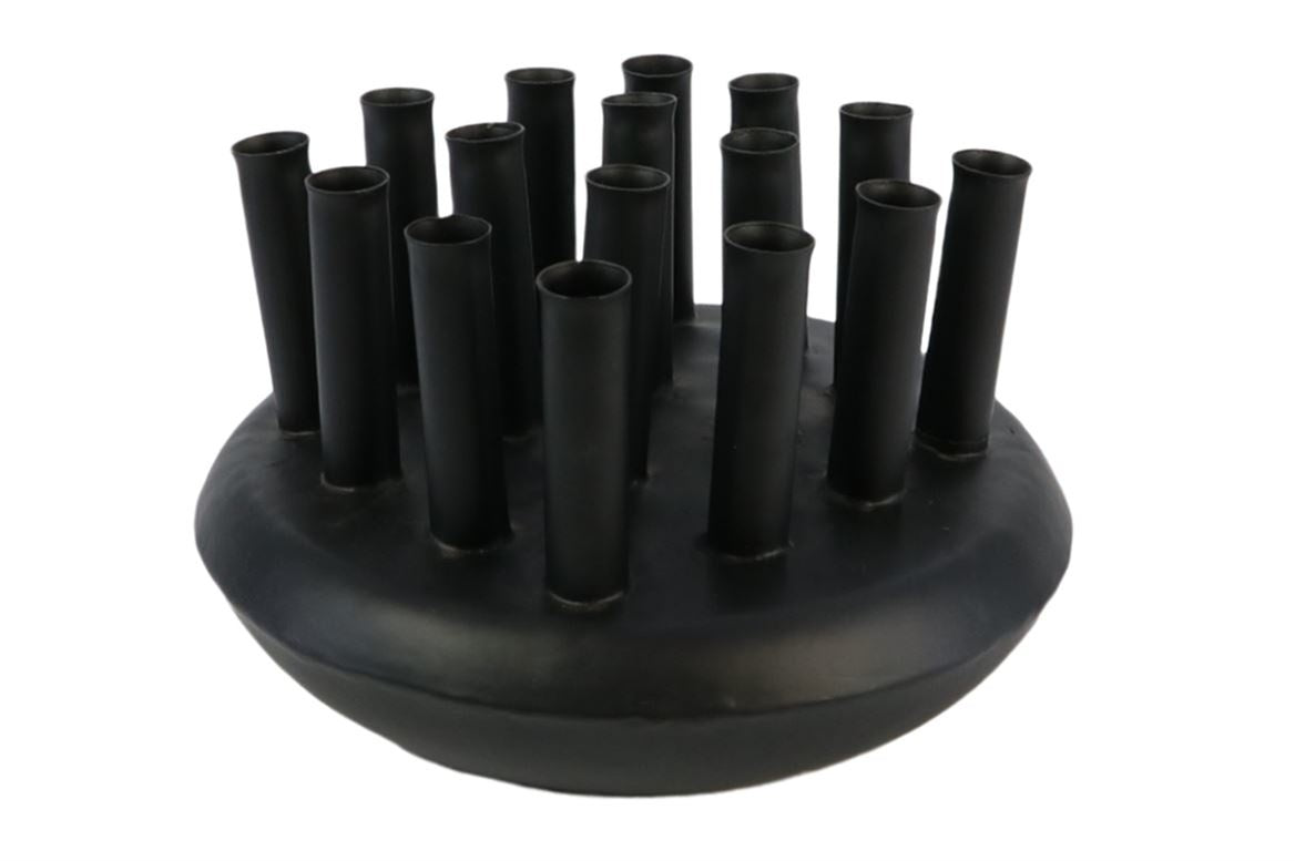 Metalen zwarte houder voor bloemen Joan Ø 30cm