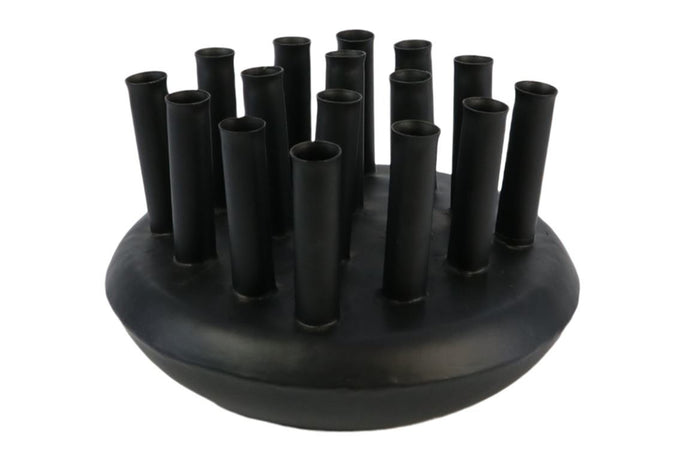 Metalen zwarte houder voor bloemen Joan Ø 30cm