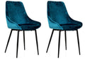 Tenzo Lex Stoel - Set Van 2 - Petrol Blauw Fluweel