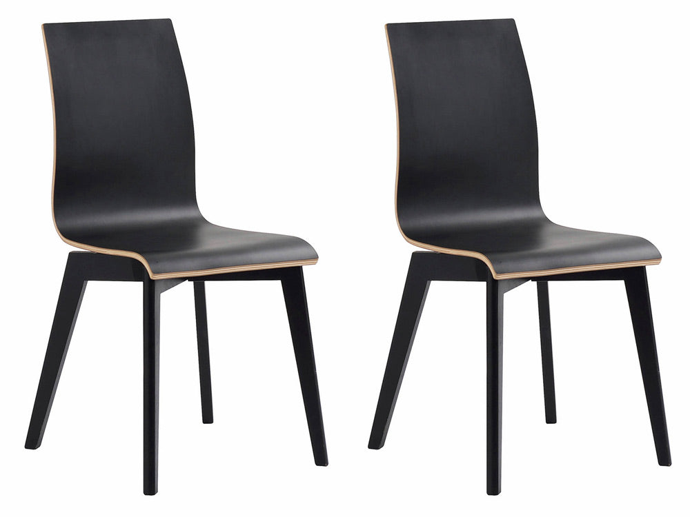 Rowico Gracy Stoel - Set Van 2 - Zwart HPL - Eiken Zwart