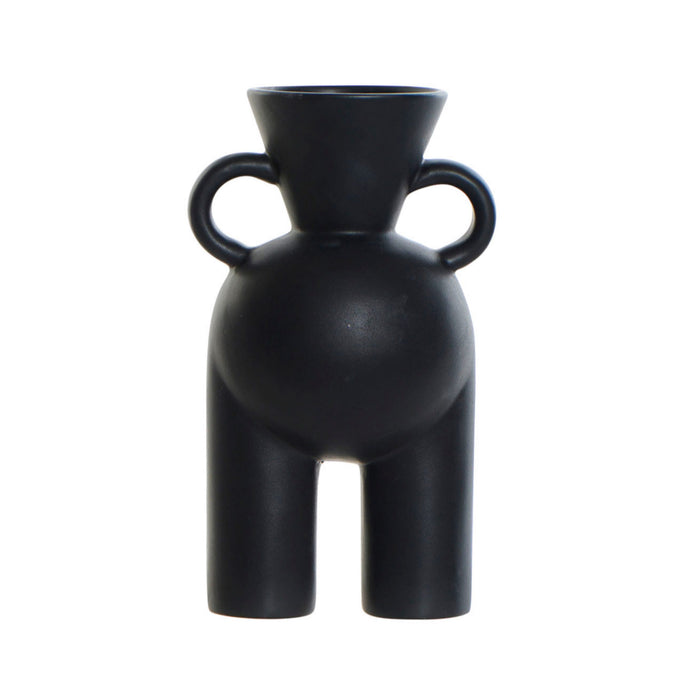 CASA DI ELTURO Deco Vaas Nordic Body Porselein - Zwart - H20 cm