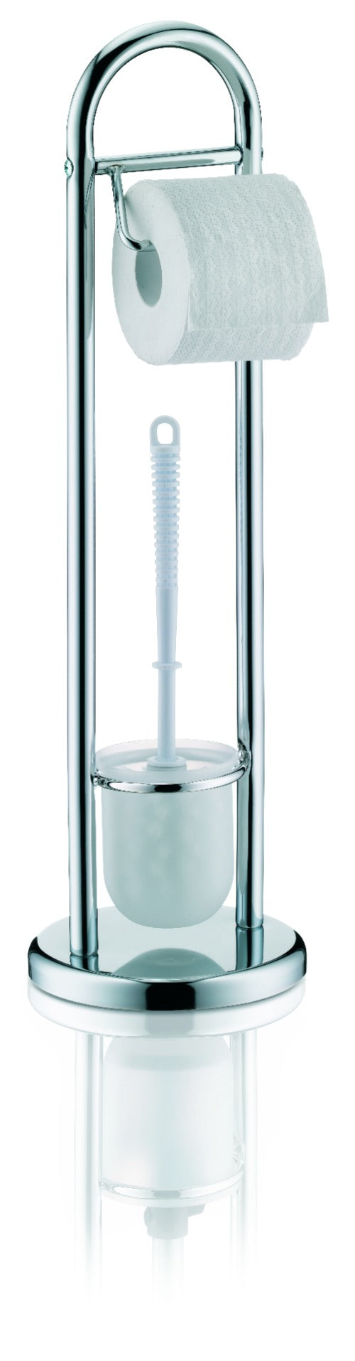 Kela - Fabio Toiletrol en wc-borstel Houder - Zilver - Kela