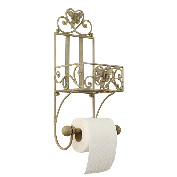 Clayre & Eef WC Rol Houder 20x15x43 cm Beige IJzer