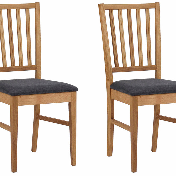 Rowico Filippa Stoel - Set Van 2 - Grijs|Eikenhout