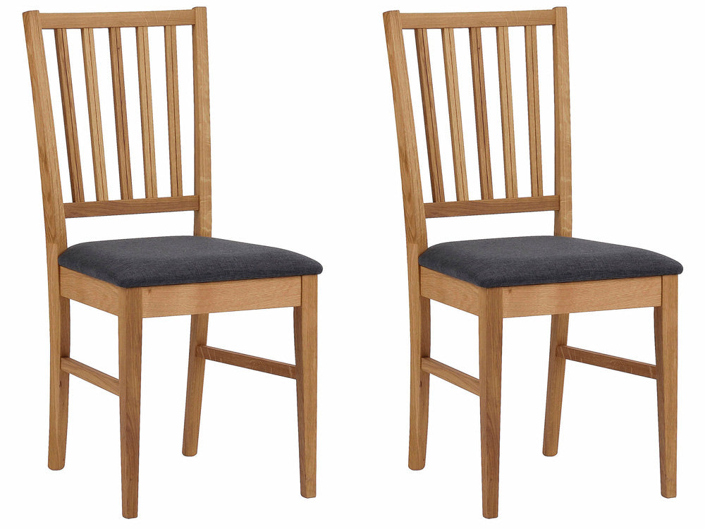 Rowico Filippa Stoel - Set Van 2 - Grijs|Eikenhout