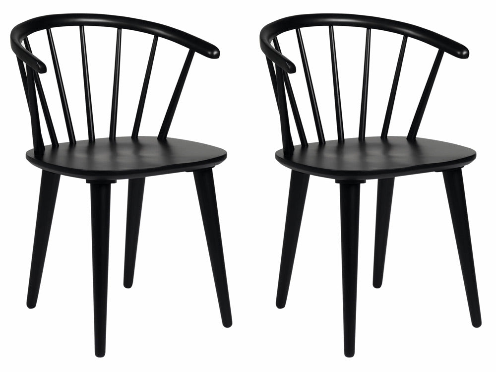 Rowico Carmen Stoel - Set Van 2 - Zwart