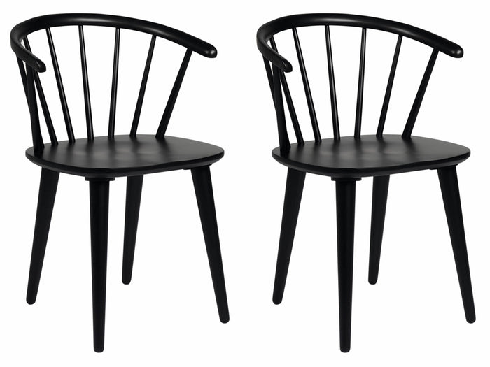 Rowico Carmen Stoel - Set Van 2 - Zwart