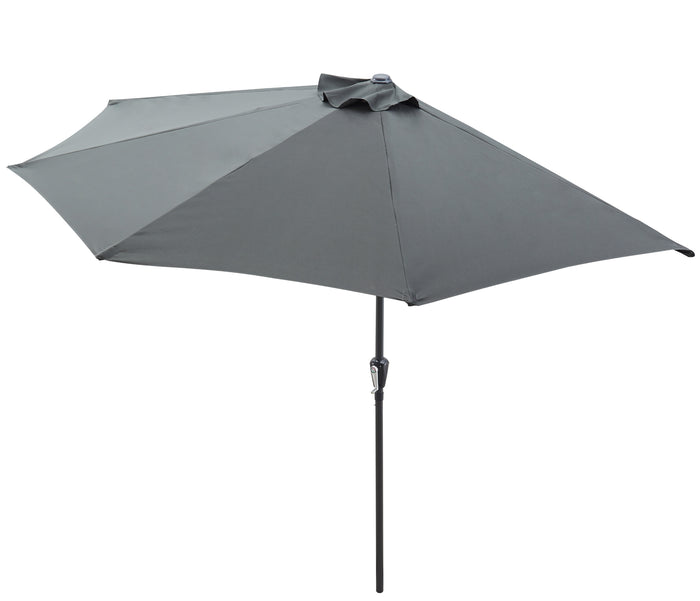 Halfronde parasol voor balkon of terras, 3 meter diameter, Grijs