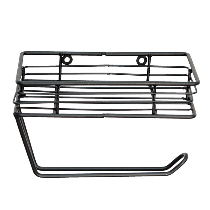 Clayre & Eef WC Rol Houder 20x12x12 cm Zwart IJzer