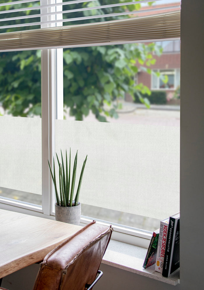 Art for the Home Zelfklevende Textiel Raamfolie - Ecru - 150x45cm