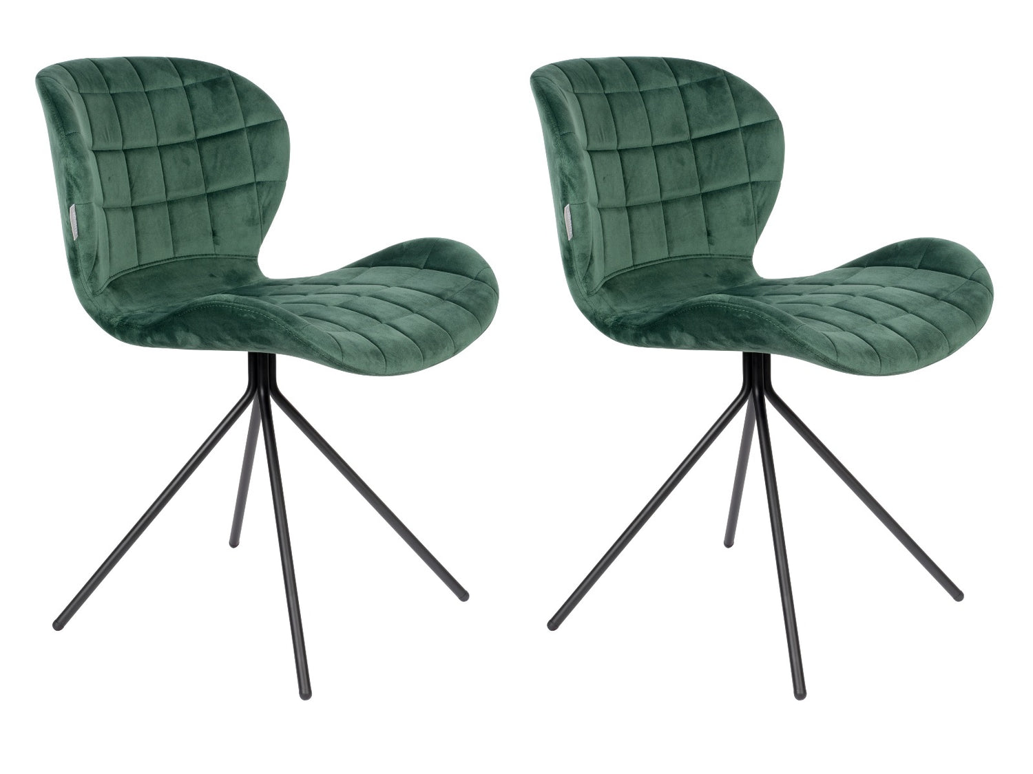 Zuiver OMG Velvet Stoel - Limited Edition - Set Van 2 - Groen