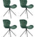 Zuiver OMG Velvet Stoel - Limited Edition - Set Van 4 - Groen
