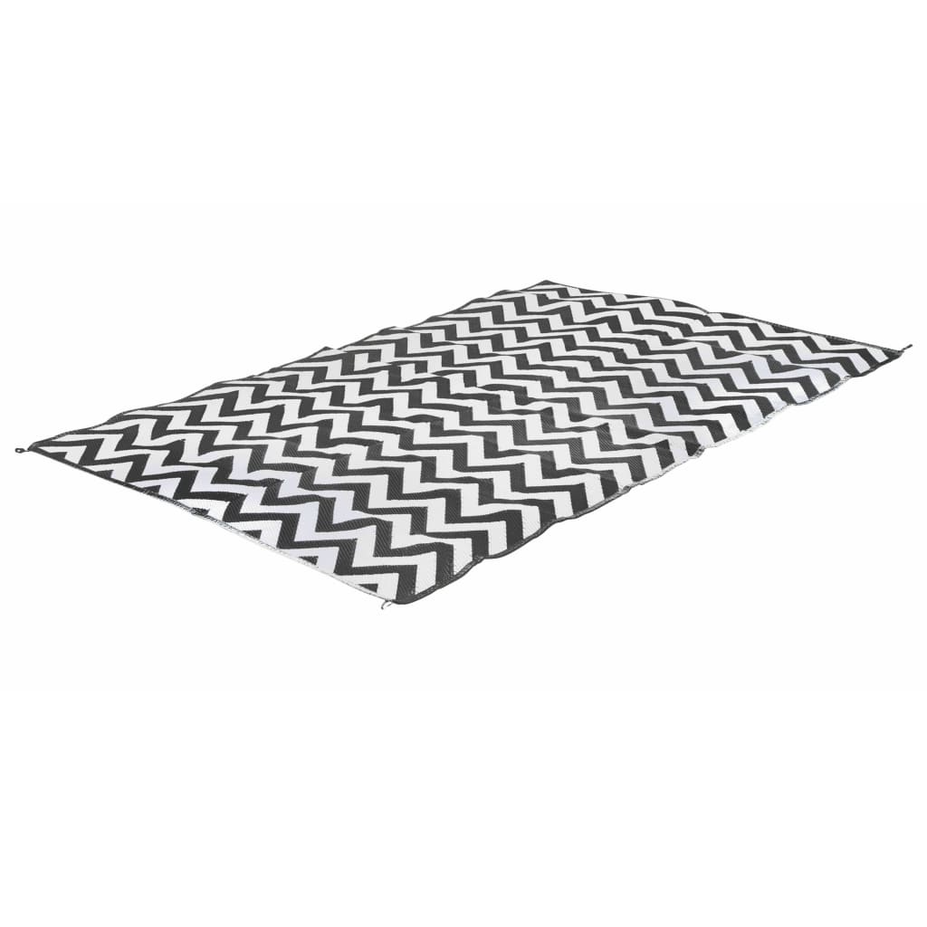 Bo-Camp Buitenkleed Chill mat M Wave 1,8x2 m zwart en wit