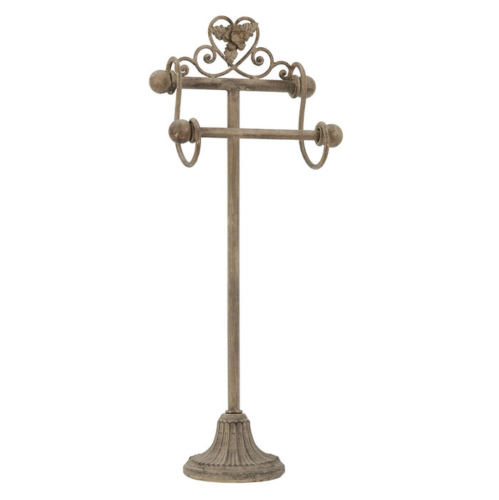 Clayre & Eef WC Rol Houder 23x15x59 cm Beige Bruin IJzer