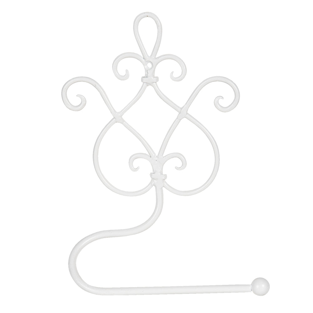 Clayre & Eef WC Rol Houder 17x7x22 cm Wit IJzer