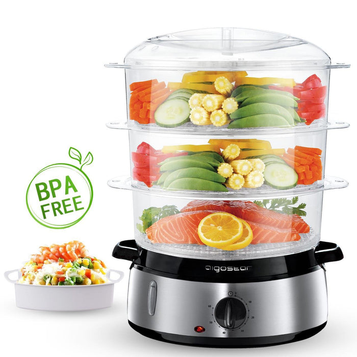 Aigostar Fitfoodie 30ina - Stoomkoker met geborstelde base van RVS