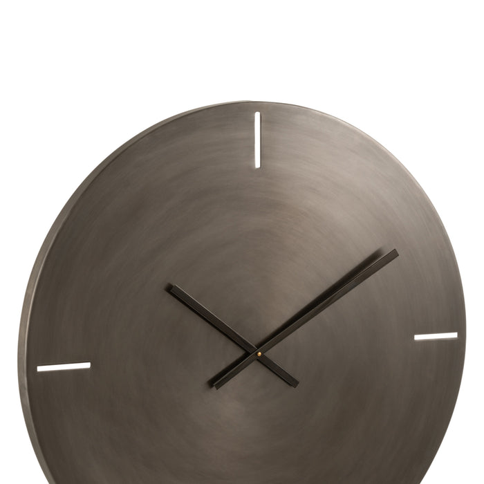 J-Line Klok Metaal Donker Grijs L