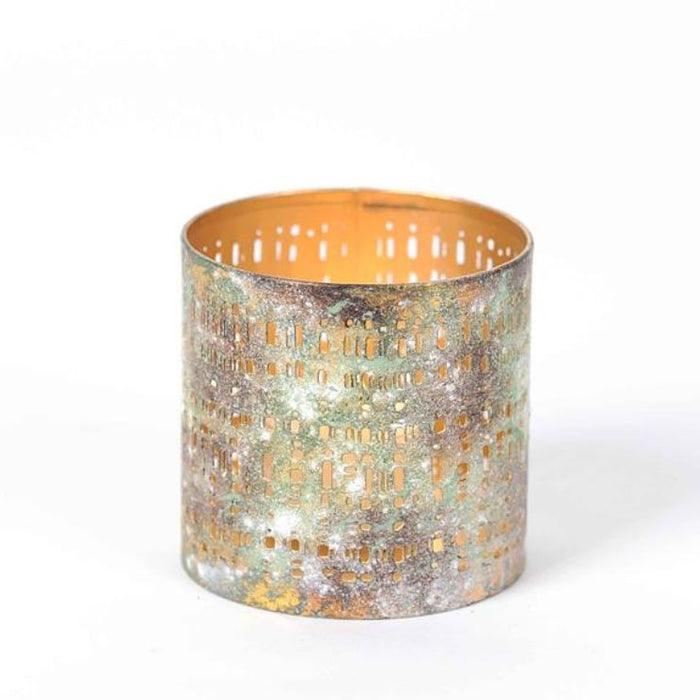 Rasteli Waxinelichthouder  Metaal Roest Bruin D 8 cm H 8 cm