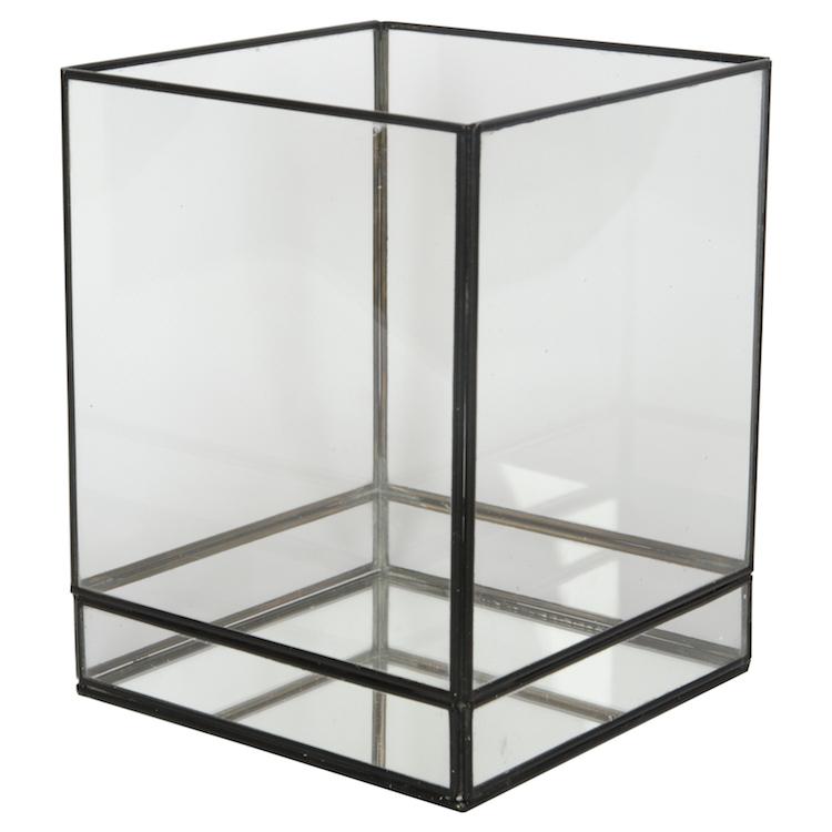 Home Delight - Windlicht Jolie zwart 13x13x17cm