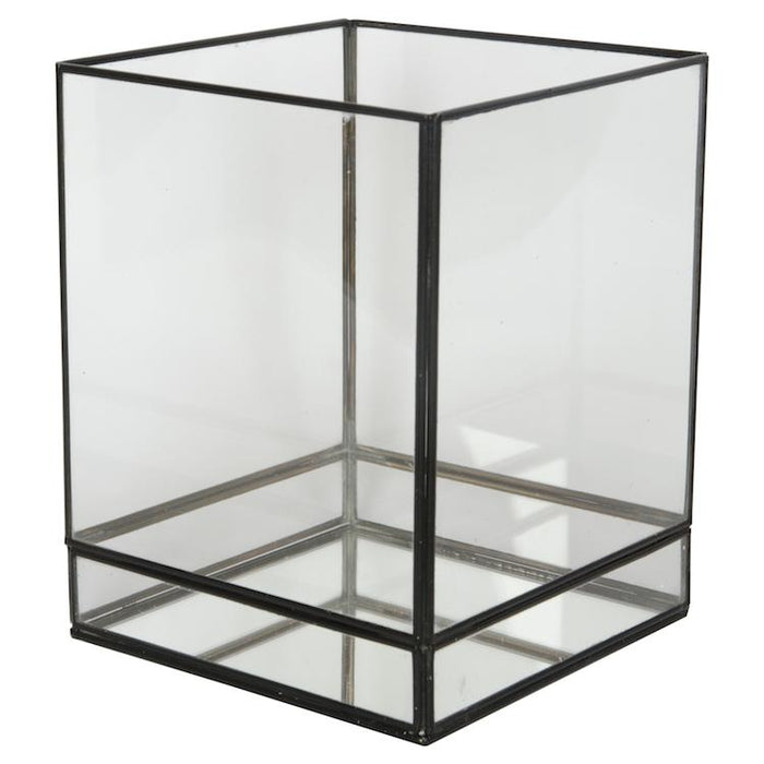 Home Delight - Windlicht Jolie zwart 13x13x17cm