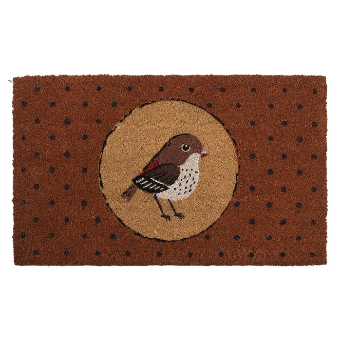 Clayre & Eef Deurmat Vogel 75x45 cm Bruin Kokos