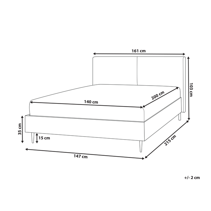 Beliani - LIMANTON - Bed - Goudbruin - 140 x 200 cm - Kunstleer