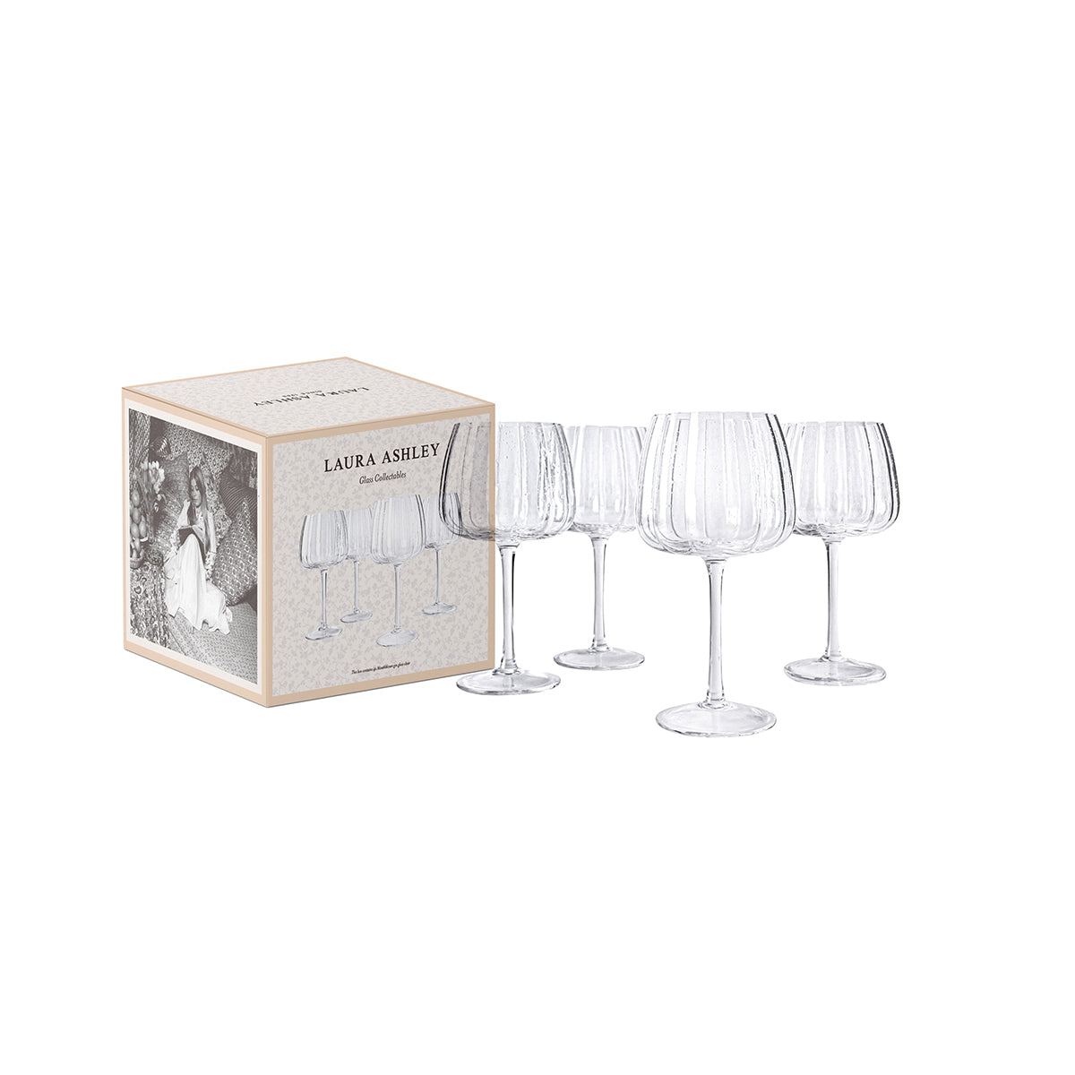 Laura Ashley Giftset 4 Ginglazen Helder 52 cl.