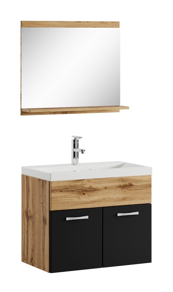 Badplaats Badkamermeubel Montreal Set 02 60 x 35 cm - Eiken met Zwart