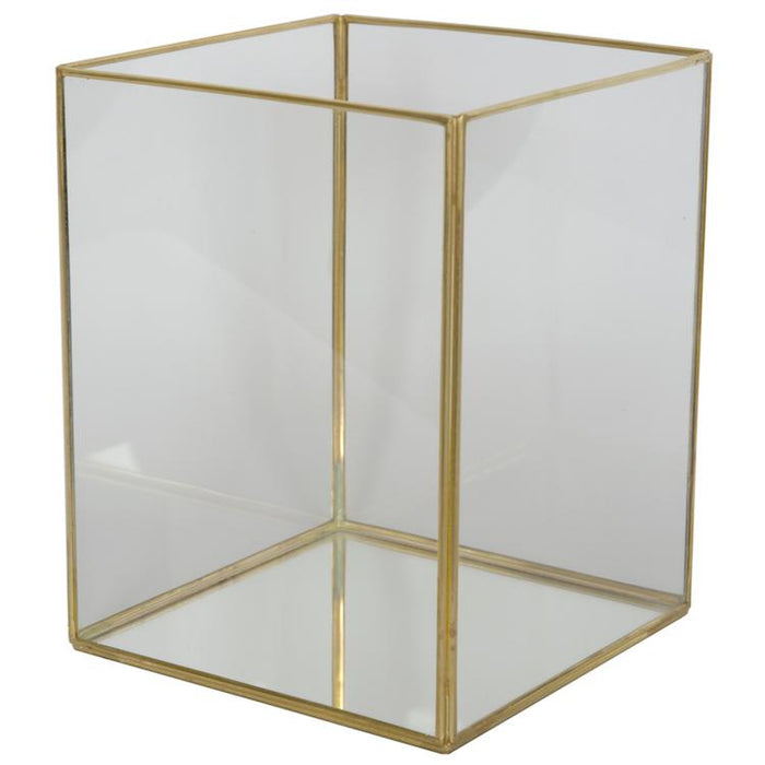Home Delight - Windlicht glas 13x13x17cm goud