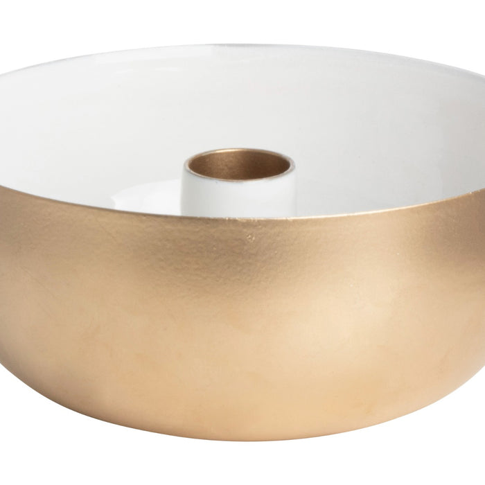 Gusta Dinerkaarshouder Metaal Ø14X6 cm Wit|Goud