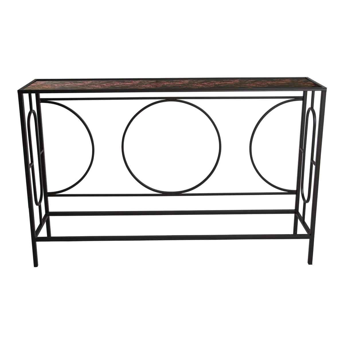 PTMD Dena Rechthoekige Bijzettafel - 120x24x77 cm - Metaal - Zwart