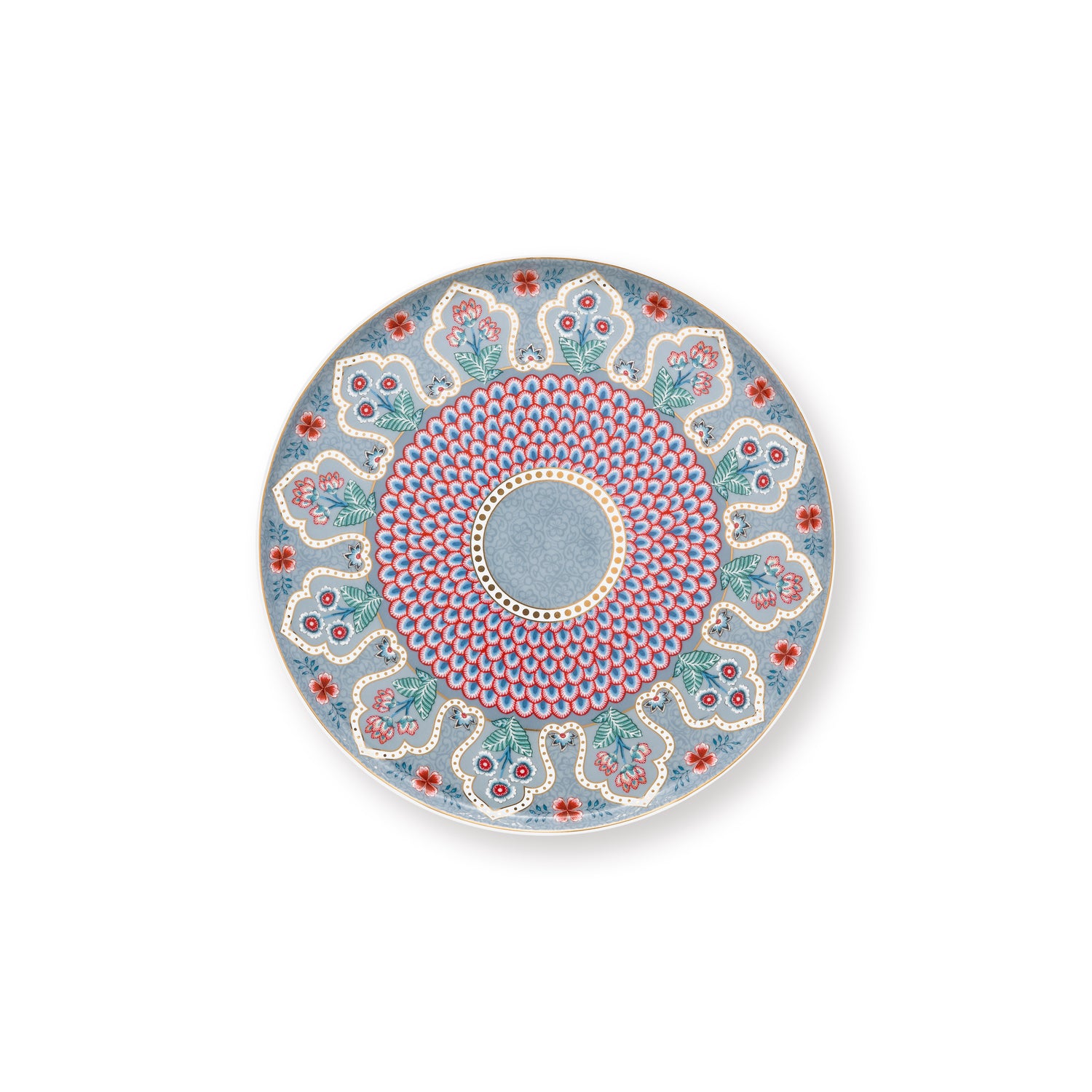 Pip Studio Klein Taartplateau - Lichtblauw - Flower Festival - 21cm