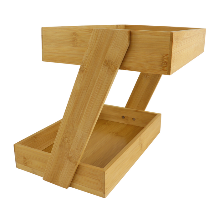 OTIX Serveertoren Etagere Bamboe 2 Laags Hout 31.5x22.5x26cm Etagères