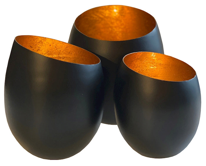 Vase The World Hanga Egg Gold finish set van 3