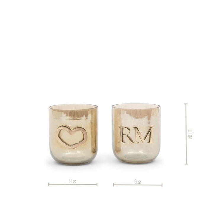 Riviera Maison RM Love Votive Box gold 2 pieces (Ø) 9x (H) 10