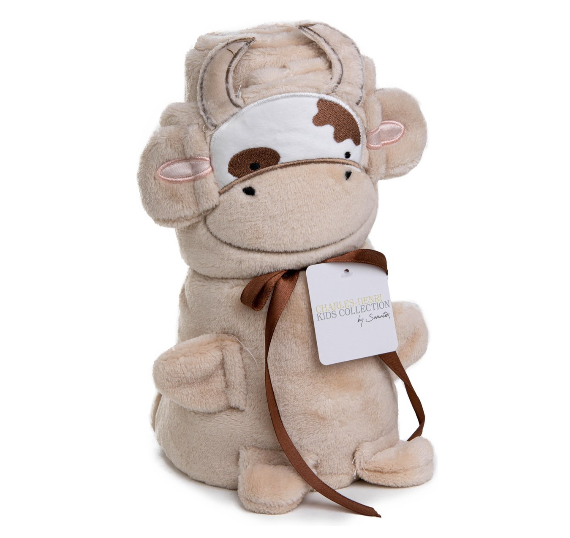 Elegance Baby|Kinder Flanel Fleece Knuffel Deken Koe zand