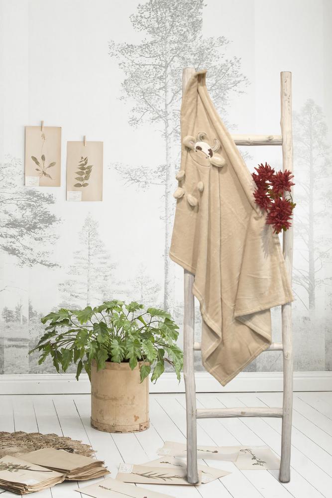 Elegance Baby|Kinder Flanel Fleece Knuffel Deken Koe zand