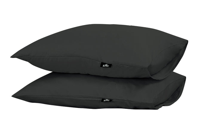 Kussensloop King 2 stuks - 300TC topkwaliteit - 2x 60x70cm - antraciet