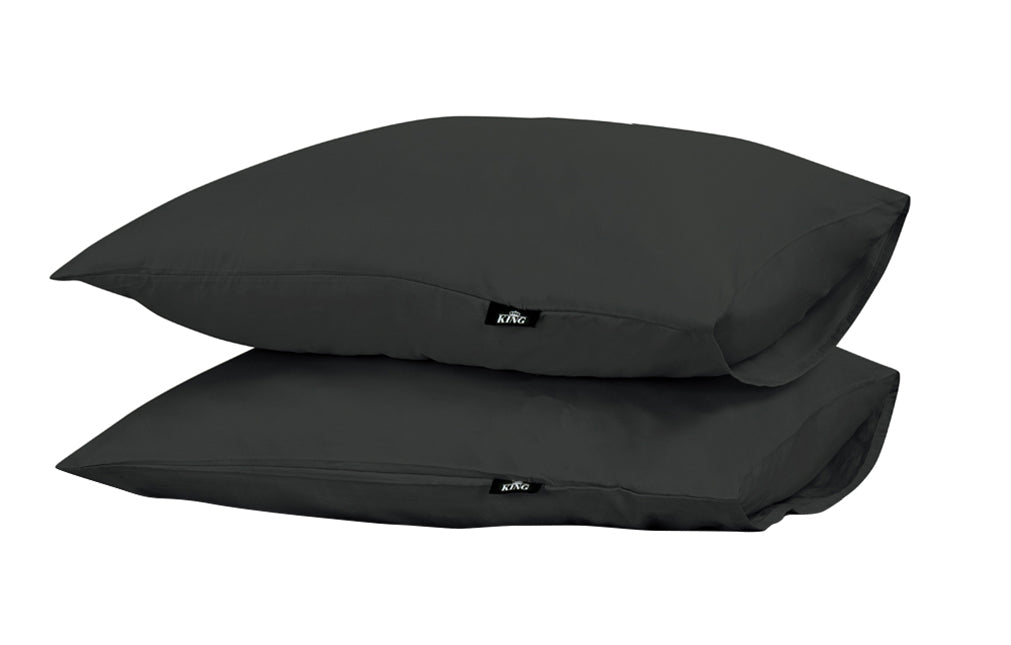 Kussensloop King 2 stuks - 300TC topkwaliteit - 2x 60x70cm - antraciet