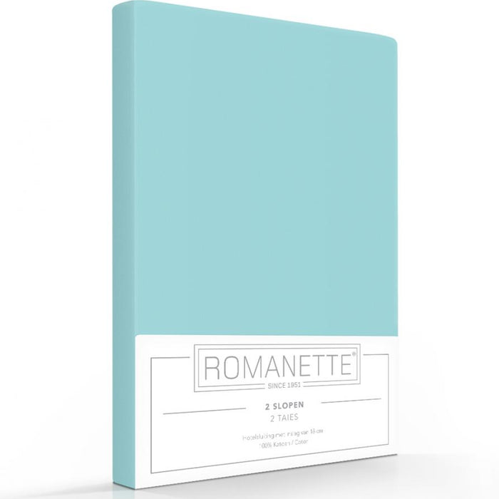 Romanette Kussensloop Hotelsluiting Romanette Katoen aqua