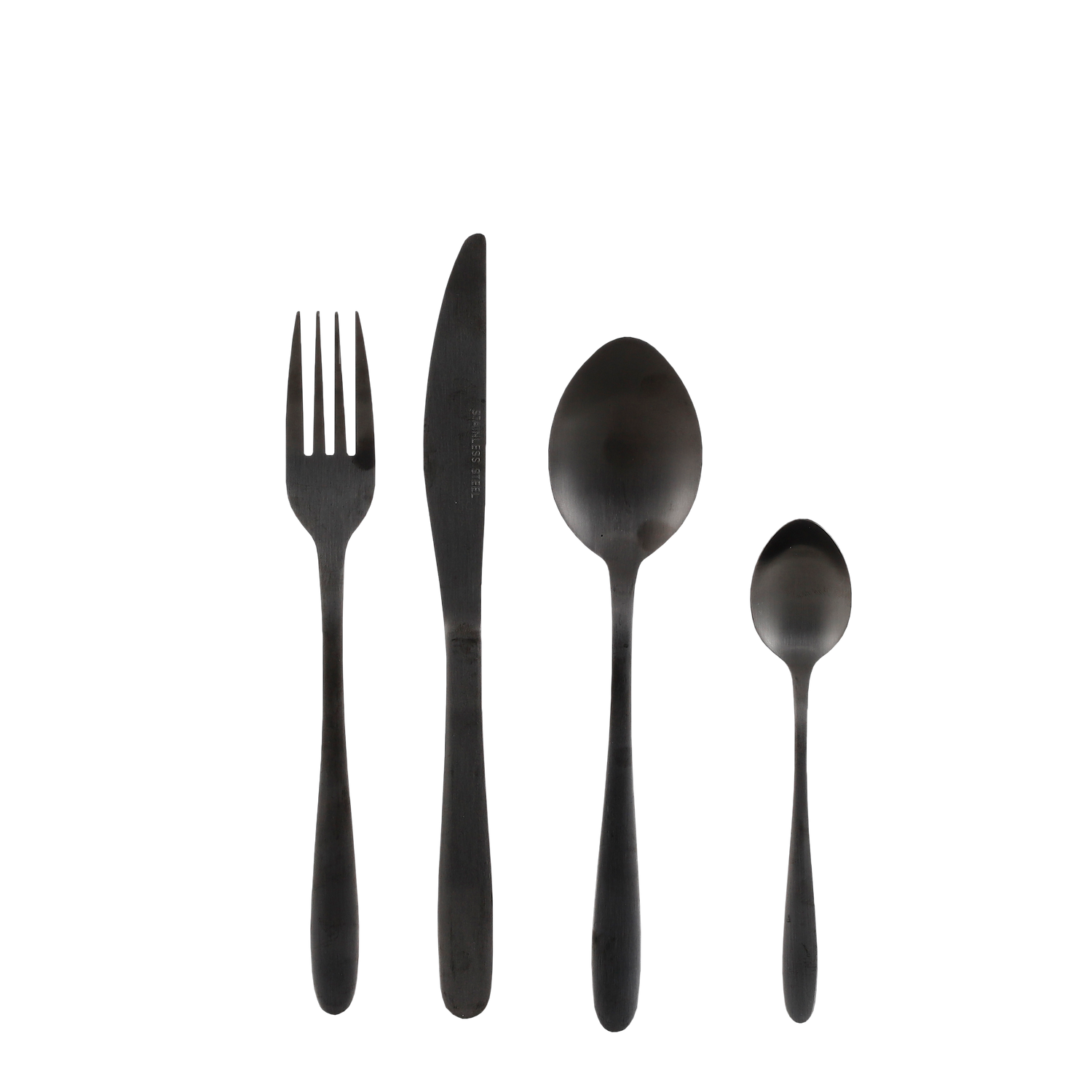 Mica Decorations Bestekset 4 Persoons - 16 delig - Zwart